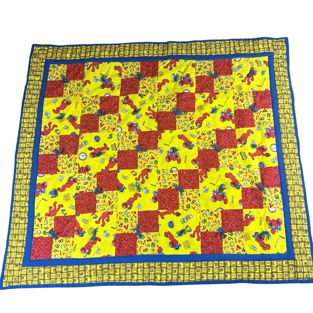 Vintage Elmo baby blanket‎ handmade 35 X 39 Sesame Street